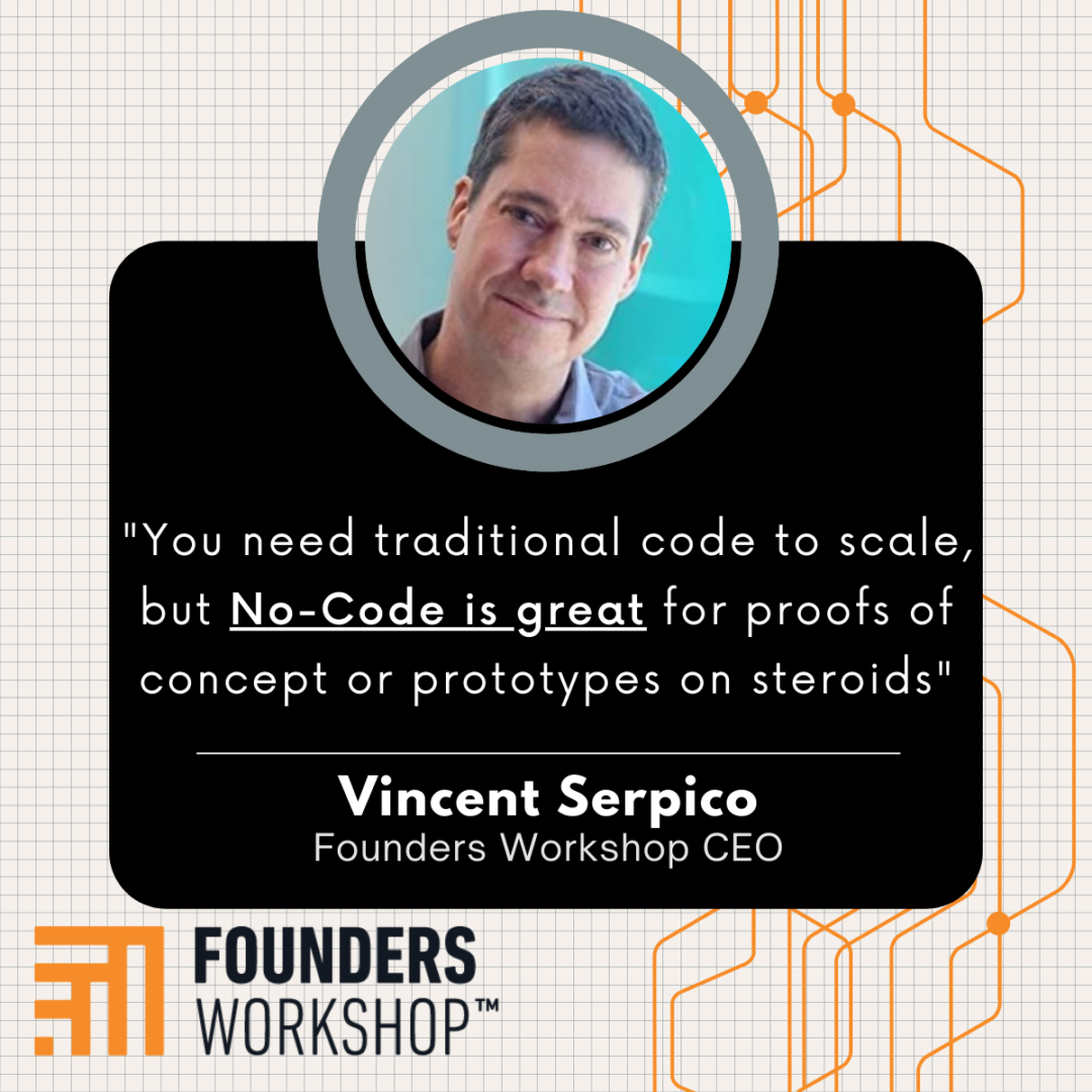Vincent Serpico quote on no-code low-code solutions